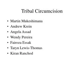 Tribal Circumcision