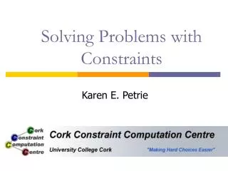 Solving Problems with Constraints