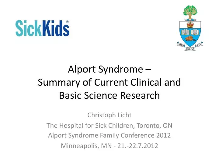 alport syndrome summary of current clinical and basic science research