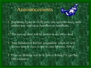 Announcements