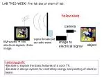 Learning goals: Be able to explain the basic features of a color TV. Be able to design system for controlling energy and - slide 1