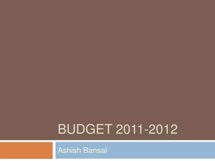 budget 2011 2012