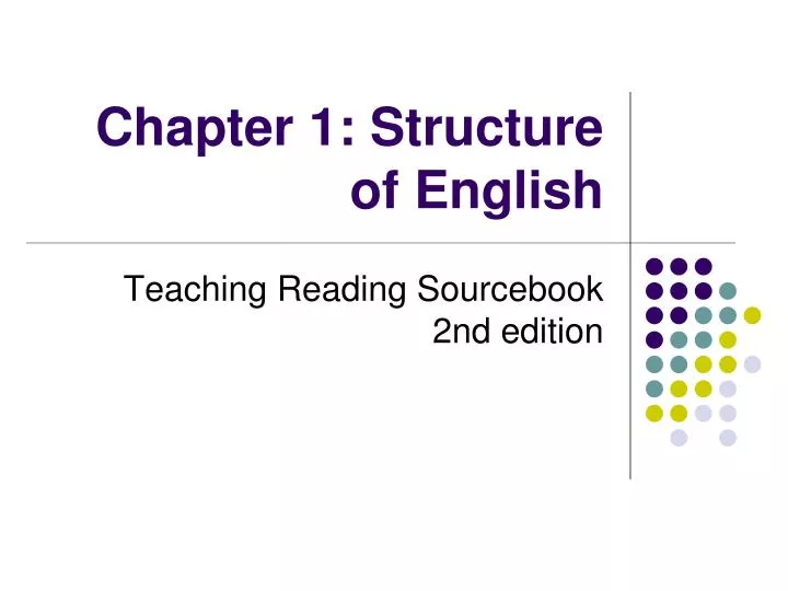 chapter 1 structure of english
