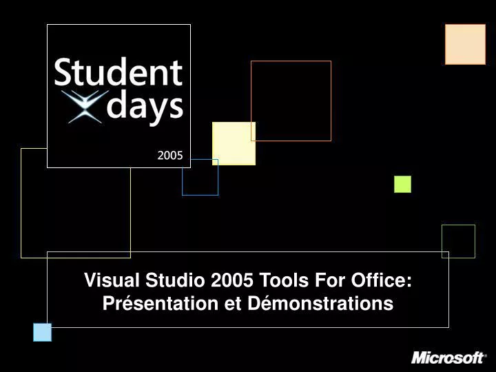 visual studio 2005 tools for office pr sentation et d monstrations