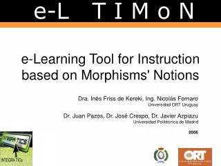 e-Learning Tool for Instruction based on Morphisms' Notions