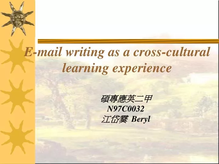 e mail writing as a cross cultural learning experience