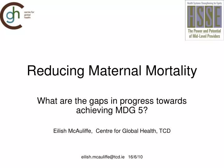 reducing maternal mortality