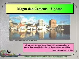 Magnesian Cements – Update