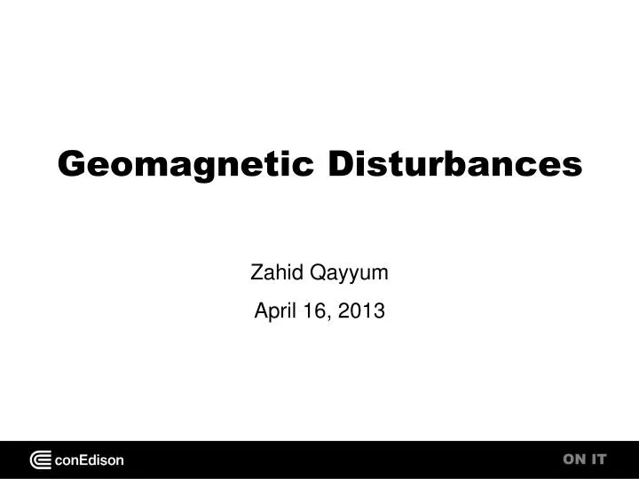 geomagnetic disturbances