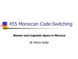 455 moroccan code switching