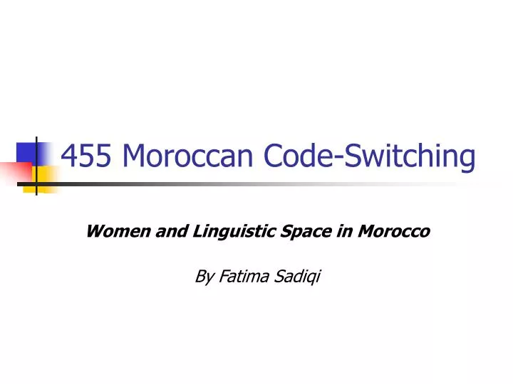 455 moroccan code switching