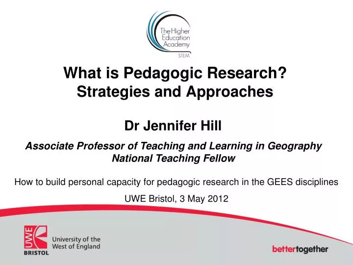 what is pedagogic research strategies and approaches