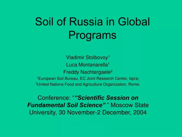 soil of russia in global programs