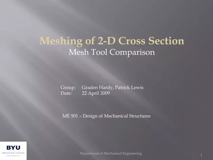 meshing of 2 d cross section mesh tool comparison