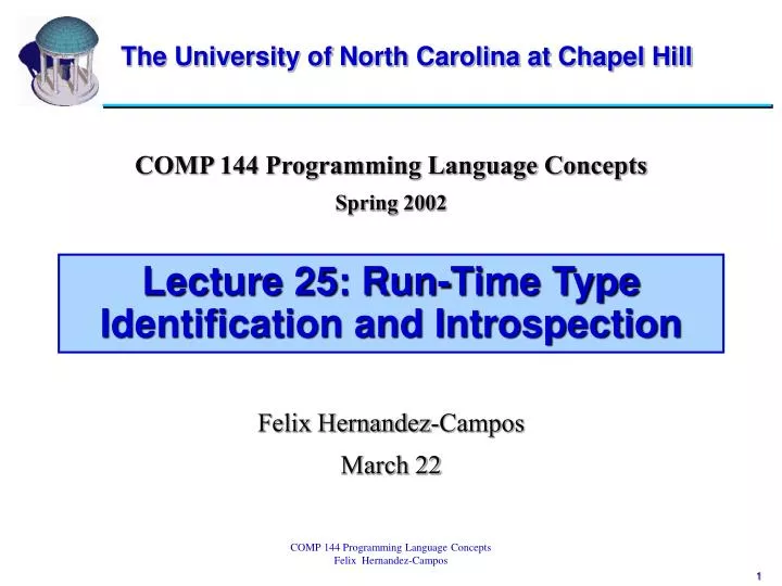 lecture 25 run time type identification and introspection
