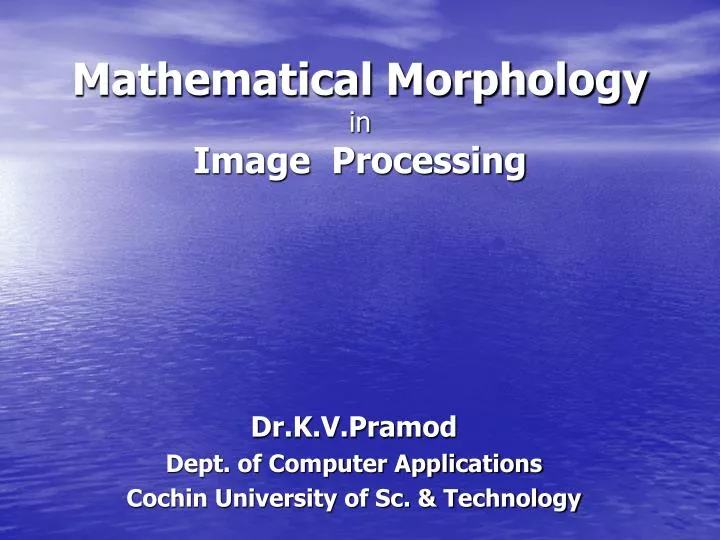 mathematical morphology in image processing