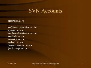 SVN Accounts