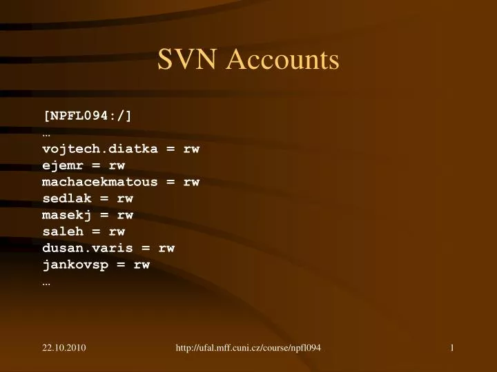 svn accounts