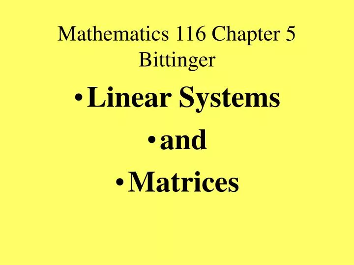 mathematics 116 chapter 5 bittinger