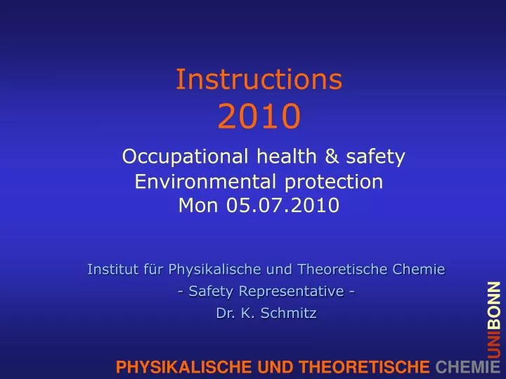 instructions 2010 occupational health safety environmental protection mon 05 07 2010