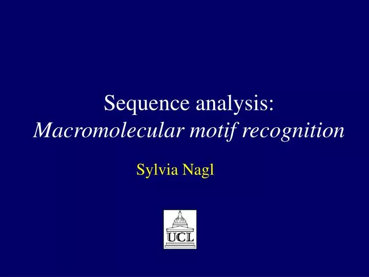sequence analysis macromolecular motif recognition