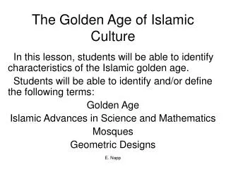 the golden age of islamic culture