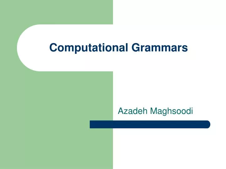 computational grammars