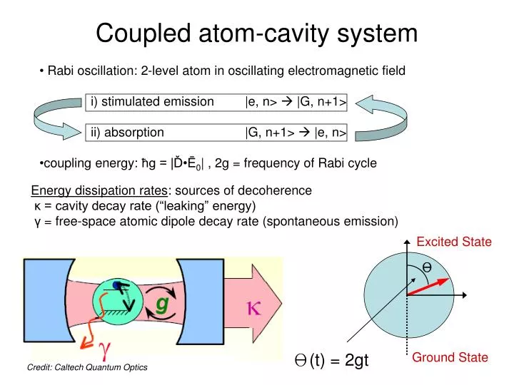 coupled atom cavity system