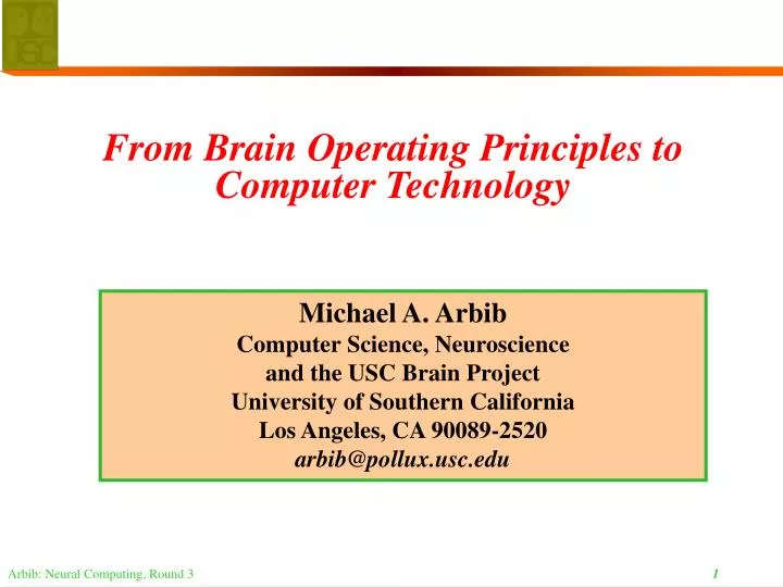 from brain operating principles to computer technology