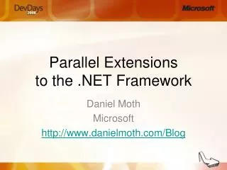 Parallel Extensions to the .NET Framework