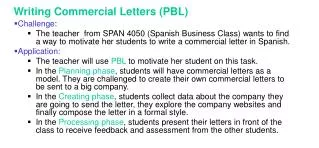 Writing Commercial Letters (PBL)
