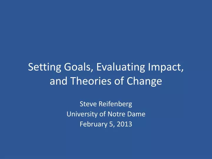 setting goals evaluating impact and theories of change