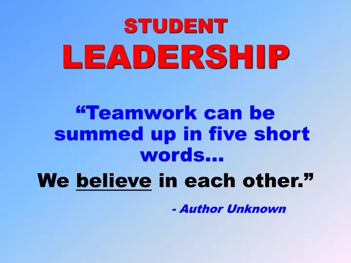 student leadership