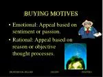 BUYING MOTIVES - slide 1