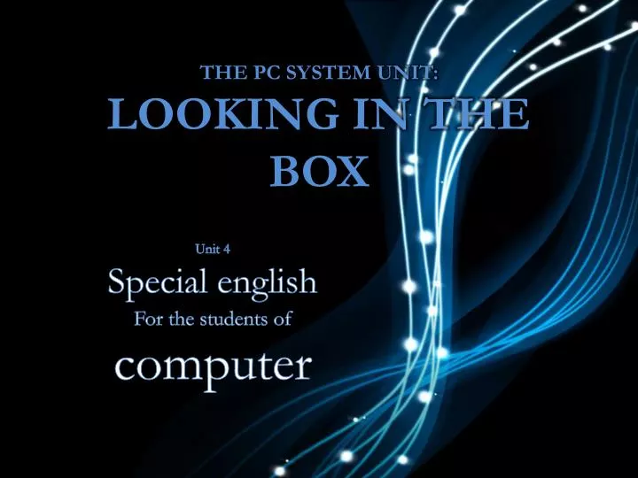 the pc system unit looking in the box