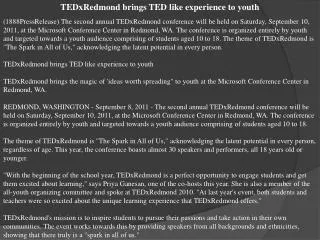 tedxredmond brings ted like experience to youth