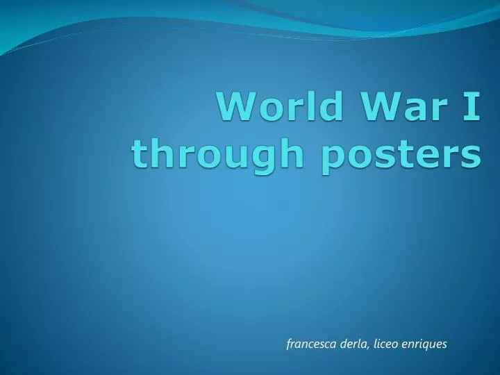 world war i through posters