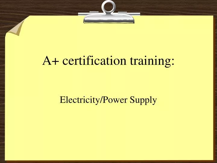 a certification training