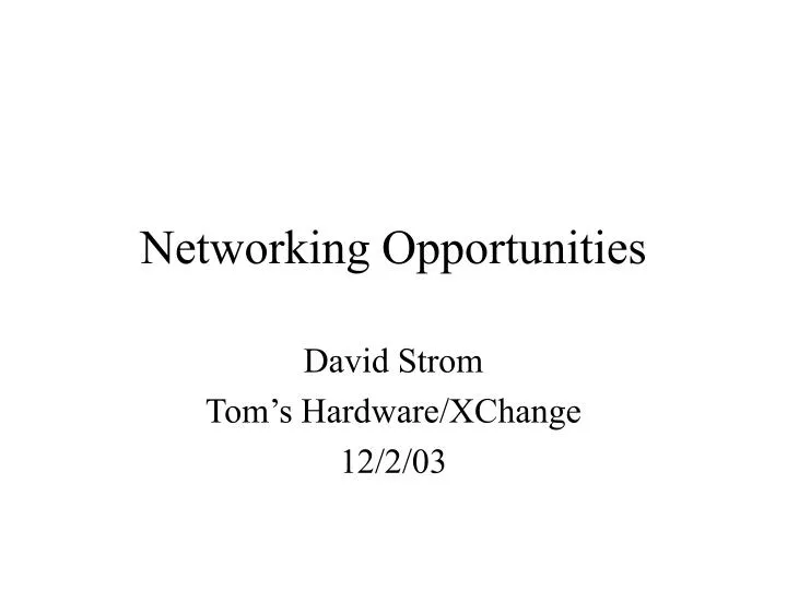 networking opportunities