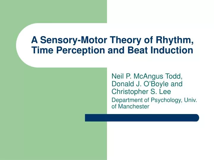 a sensory motor theory of rhythm time perception and beat induction
