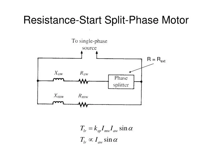 resistance start split phase motor