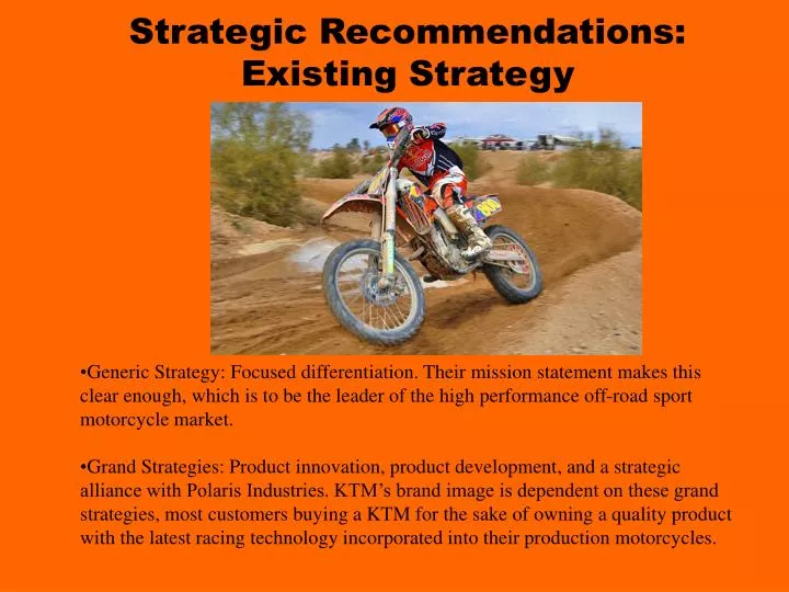 strategic recommendations existing strategy