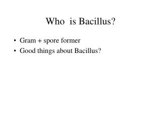 Who is Bacillus?