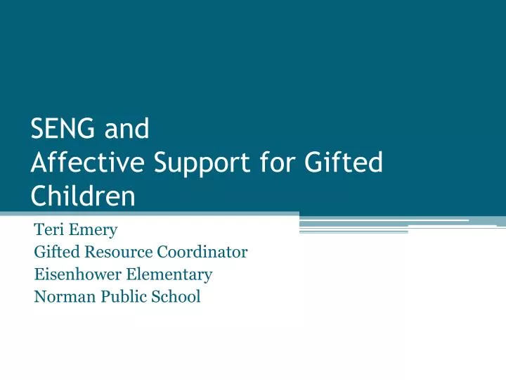 seng and affective support for gifted children
