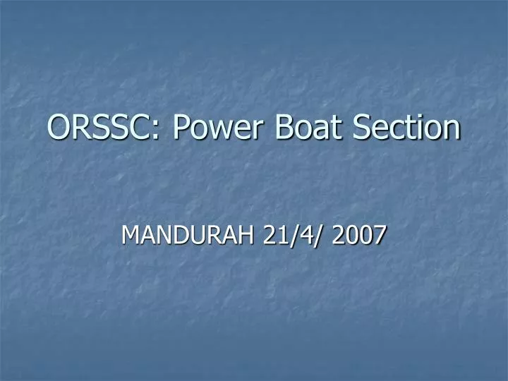 orssc power boat section