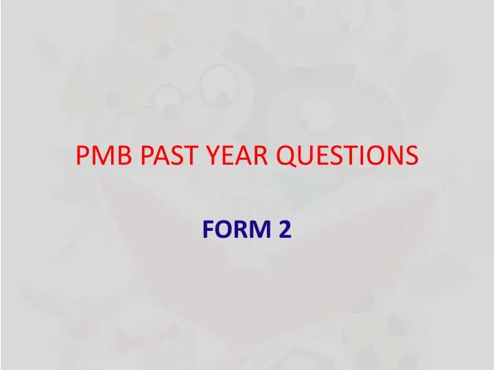 pmb past year questions