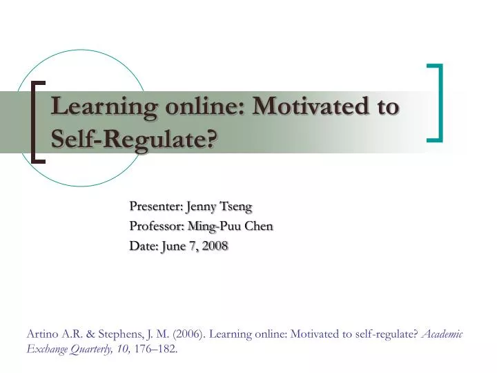 learning online motivated to self regulate