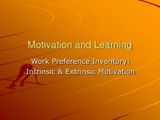 motivation and learning