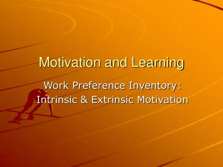motivation and learning