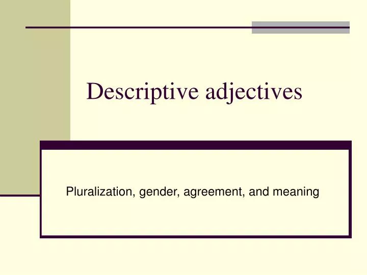 descriptive adjectives